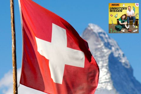 Schweiz: Eine Flagge für eine Berggipfel