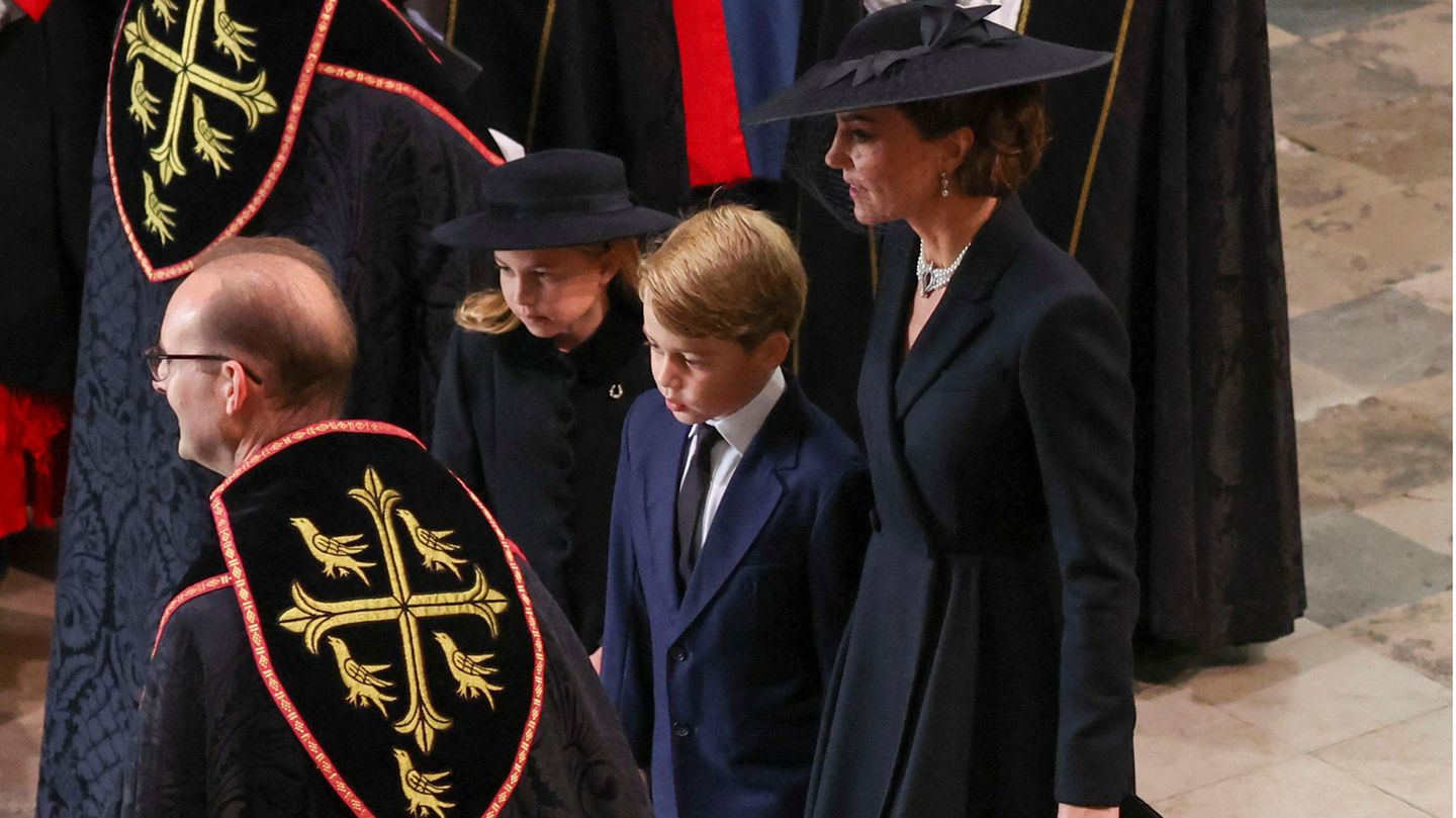 Prince George and Princess Charlotte: They attend the state funeral