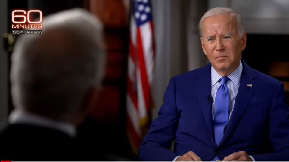 US-Präsident Joe Biden während des Interviews in 60 Minutes