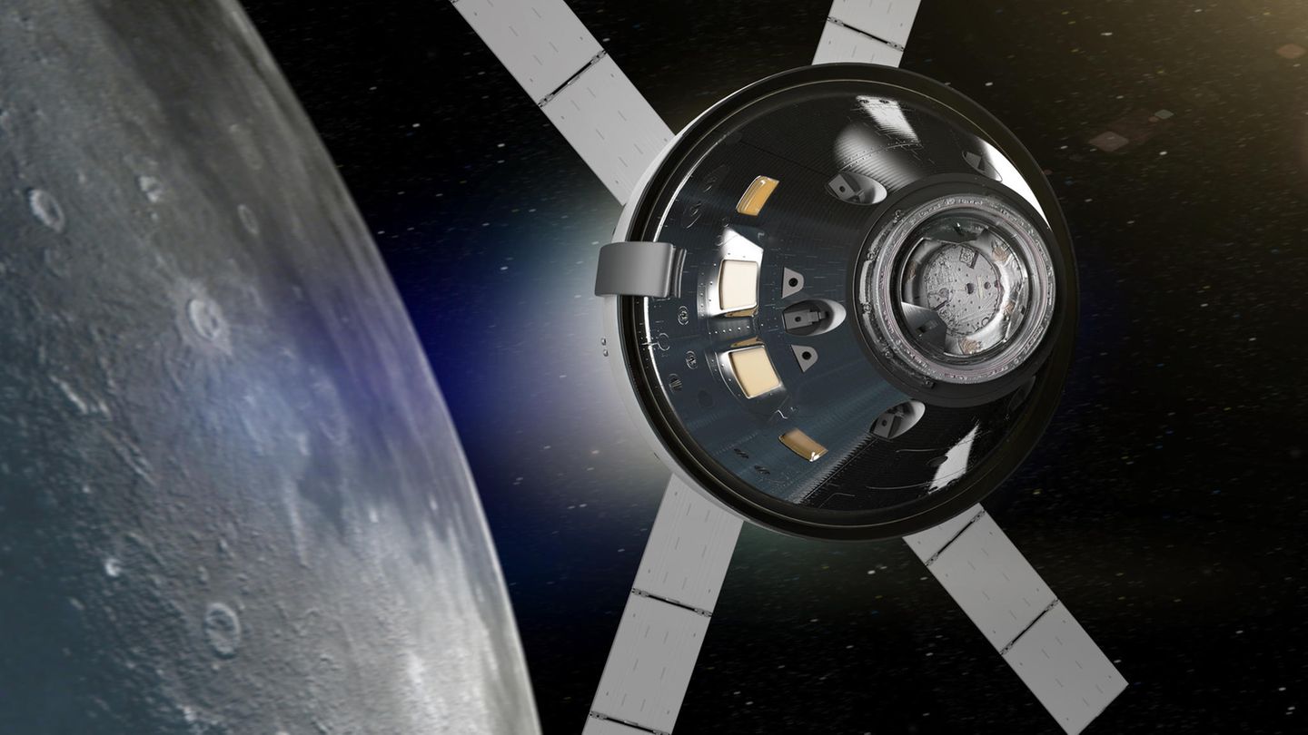 Artemis - Orion-Kapsel über dem Mond für Artemis II Artemis - Orion-Kapsel über dem Mond für Artemis II