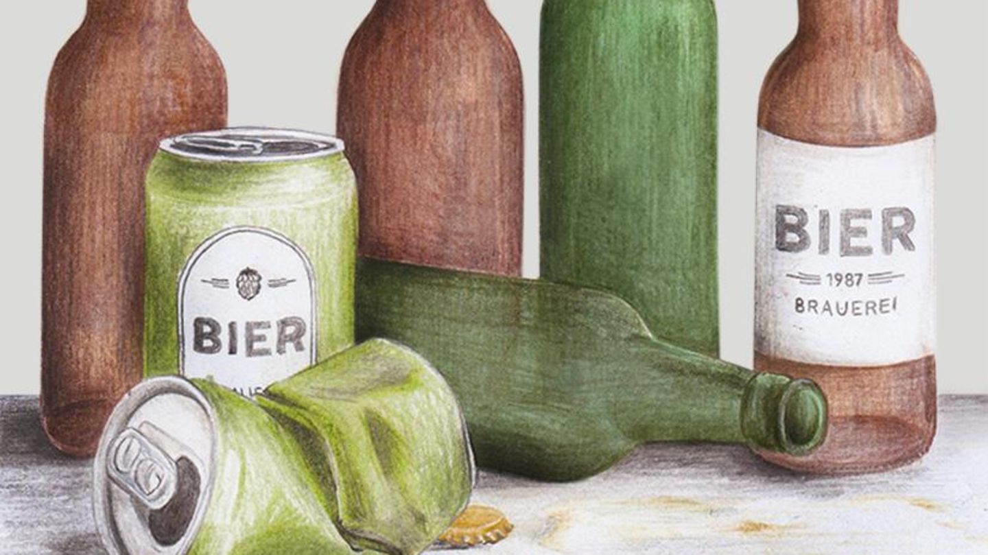 VOE STERN GESUND LEBEN 5/2022 Flaschen Illustration Bier Flaschen Illustration Bier