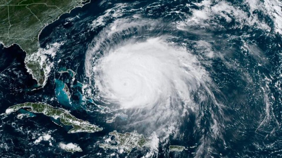 Satellitenbild zeigt den Hurrikan Fiona über Puerto Rico