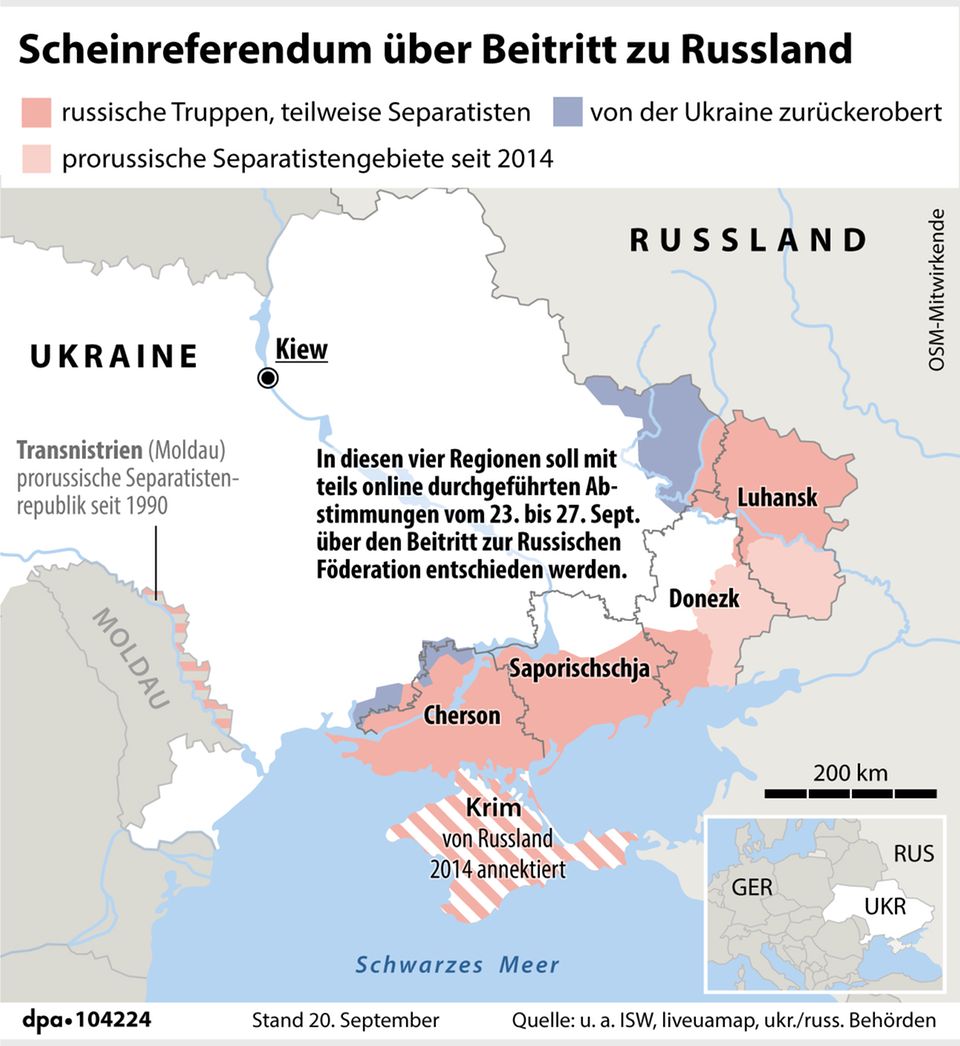 "Referenden" in Ost-Ukraine: So laufen sie konkret ab In vier Regionen sollen die "Referenden" abgehalten werden
