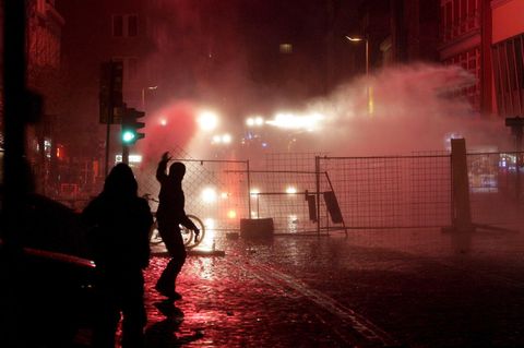 Ausschreitungen auf einer Demonstration in Hamburg