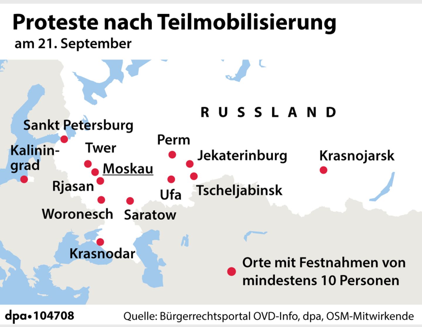 Proteste in Russland nach der Ankündigung der Teilmobilmachung