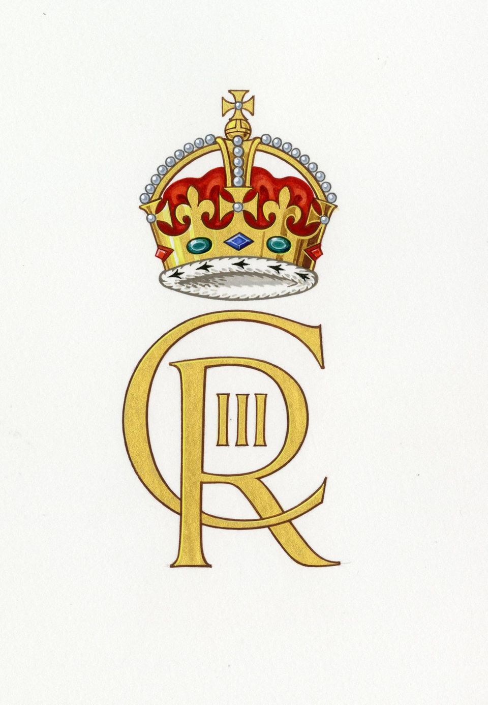 Britisches Königshaus: Dieses Monogramm wurde vom Buckingham Palast veröffentlicht, es zeigt das neue Wappen, das von König Charles III. verwendet werden wird. Dieses Monogramm wurde vom Buckingham Palast veröffentlicht, es zeigt das neue Wappen, das von König Charles III. verwendet werden wird.
