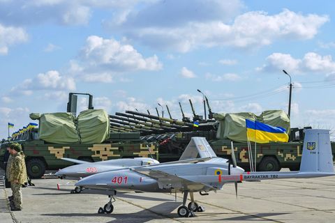 Eine Bayraktar-Drohne in der Ukraine