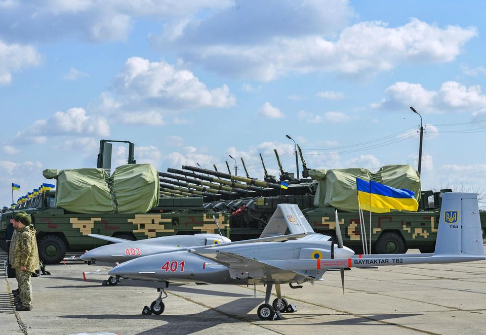Eine Bayraktar-Drohne in der Ukraine Eine Bayraktar-Drohne in der Ukraine