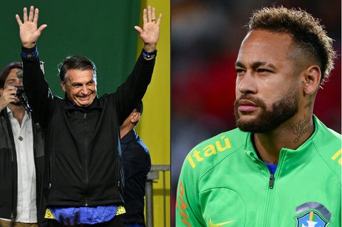Collage aus Jair Bolsonaro und Neymar