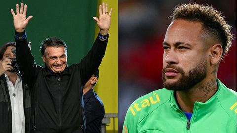 Collage aus Jair Bolsonaro und Neymar