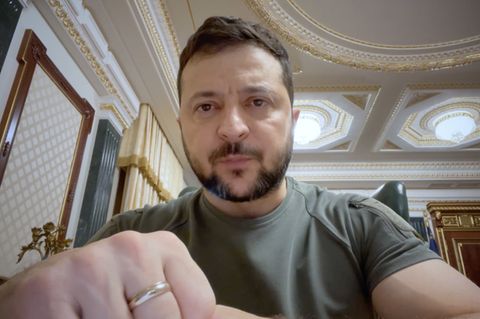 Wolodymyr Selenskyj, Präsident der Ukraine, bei einer Videoansprache