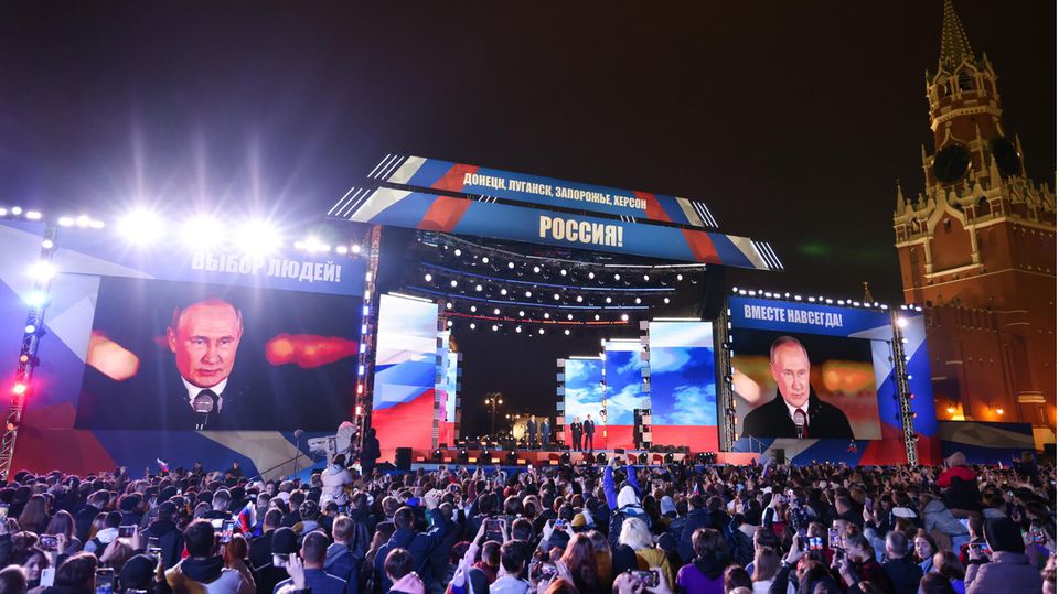 Russland: Wladimir Putin bei seinem Auftritt in Moskau
