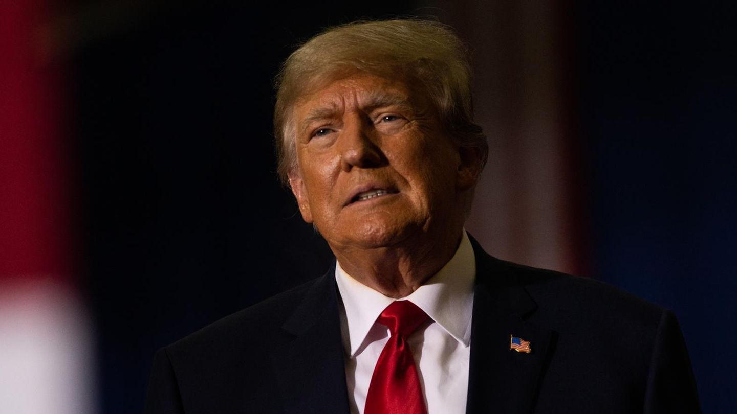Donald Trump auf einer Wahlkampfveranstaltung anlässlich der Zwischenwahlen im November in Warren, Michigan