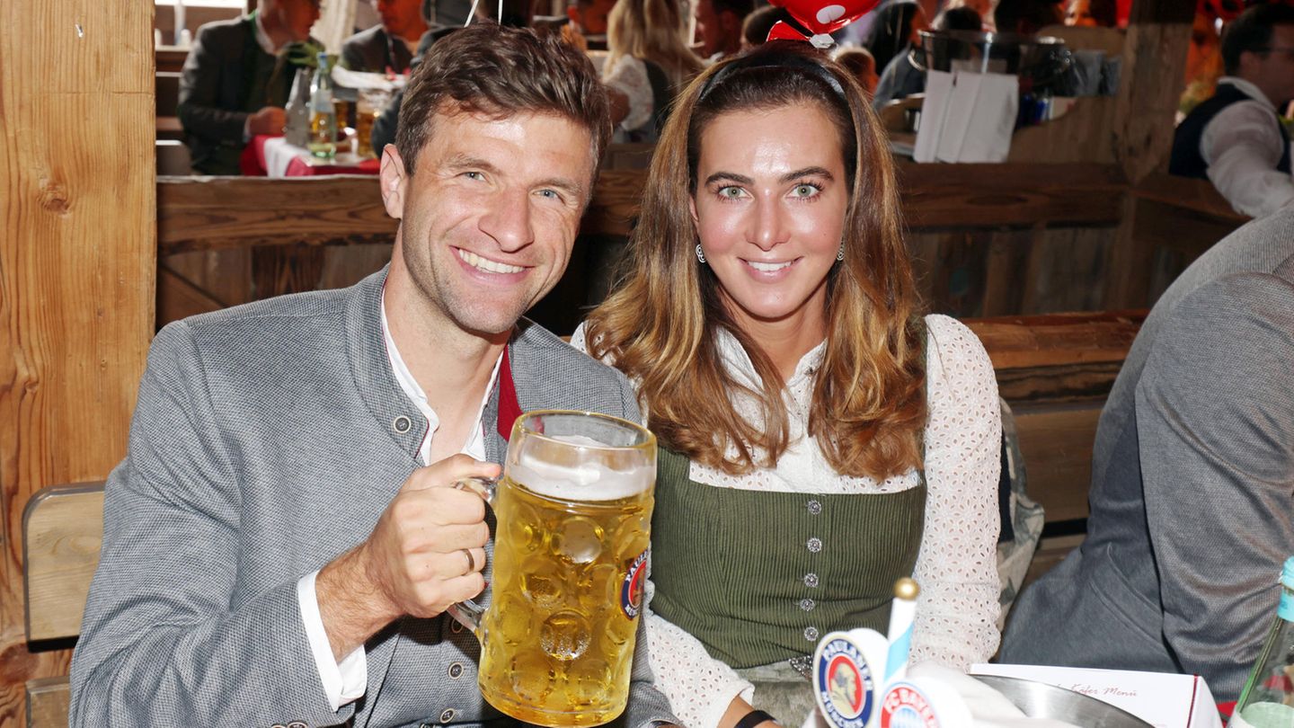 Thomas Müller vom FC Bayern auf dem Oktoberfest