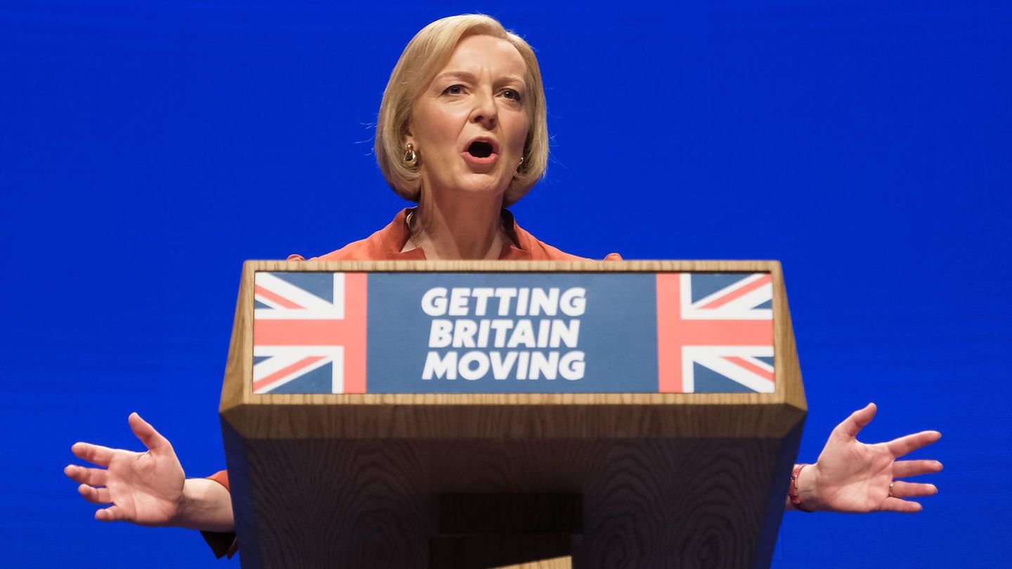 Liz Truss auf dem Parteitag der Tories