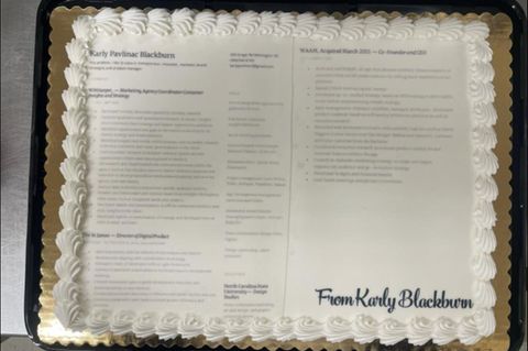 Bewerbung mit Torte