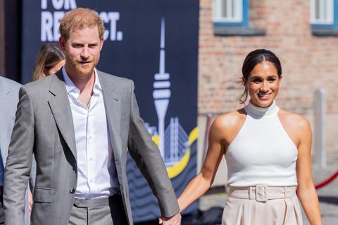 Prinz Harry seine Frau Meghan im September bei einem Besuch in Düsseldorf