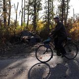 Fahrradfahrer in Borowa