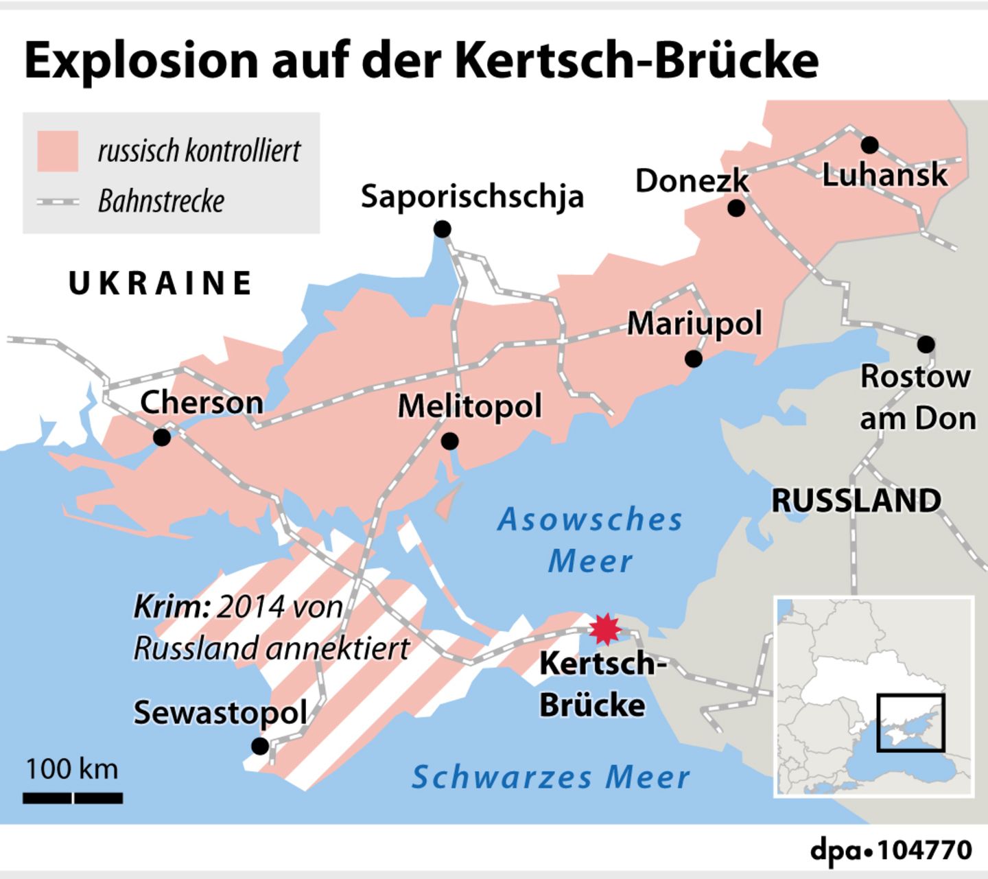 Explosion auf der Kertsch-Brücke