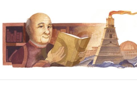 Ein Google Doodle zeigt eine Zeichnung des Ägyptologen Mostafa El-Abbadi mit einem Buch in der Hand
