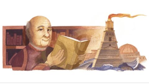 Ein Google Doodle zeigt eine Zeichnung des Ägyptologen Mostafa El-Abbadi mit einem Buch in der Hand