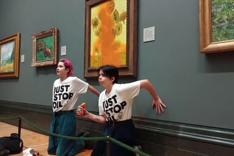 Video: Umweltaktivisten: Angriff auf Van-Gogh-Werk