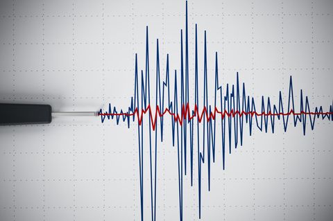 Seismograph zeichnet Erdbeben auf