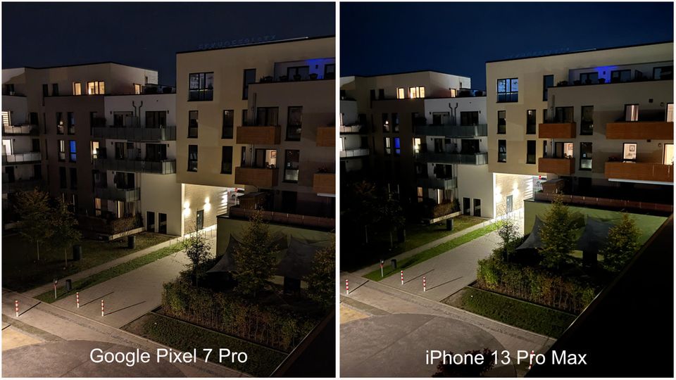 Fotovergleich Google Pixel 7 Pro versus iPhone 13 Pro Max