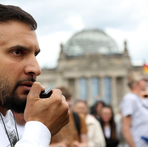 Attila Hildmann bei einem Auftritt vor dem Bundestag