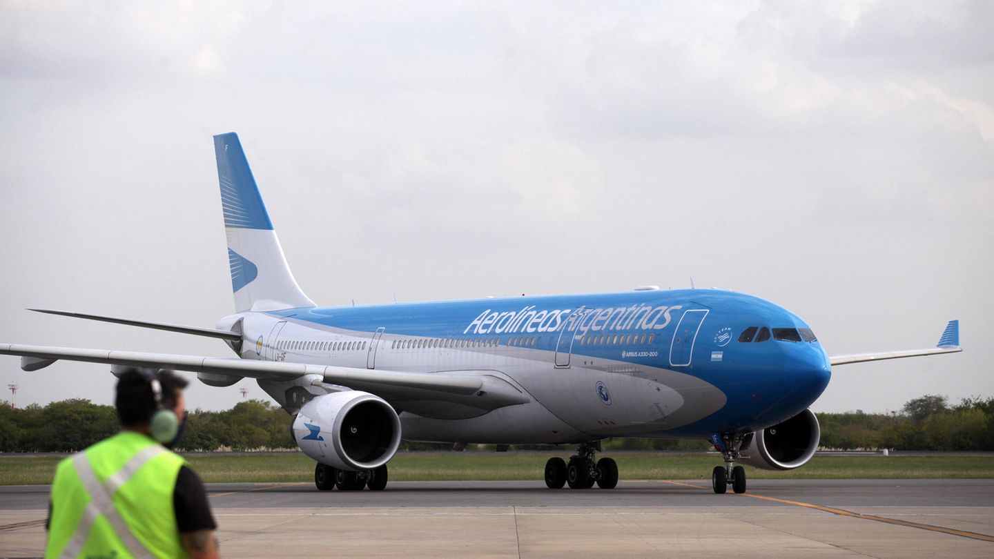 Eine Maschine der Airline Aerolineas Argentinas