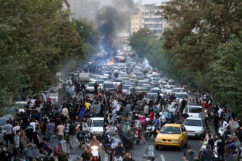 Proteste in der Innenstadt von Teheran, Iran