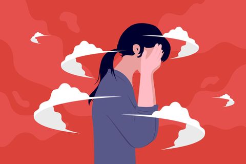 Frau mit ADHS Illustration