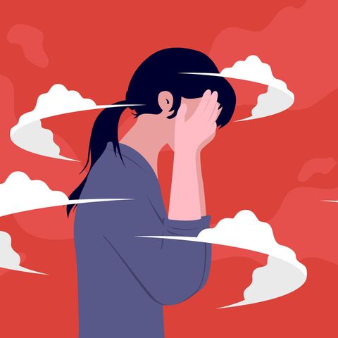 Frau mit ADHS Illustration