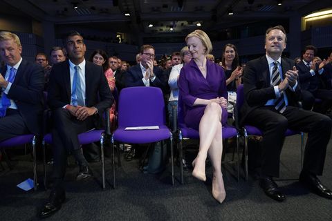 Rishi Sunak, Liz Truss und Hugh O Leary