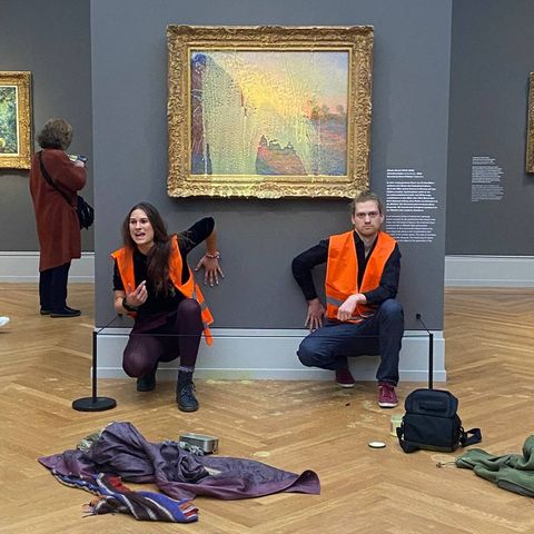 Klimaaktivisten schütten Kartoffelbrei über Monet Gemälde im Museum Barberini