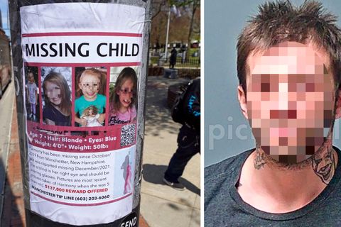 Harmony M. auf einem Suchplakat in den USA. Daneben ein Fahndungsfoto ihres Vaters.