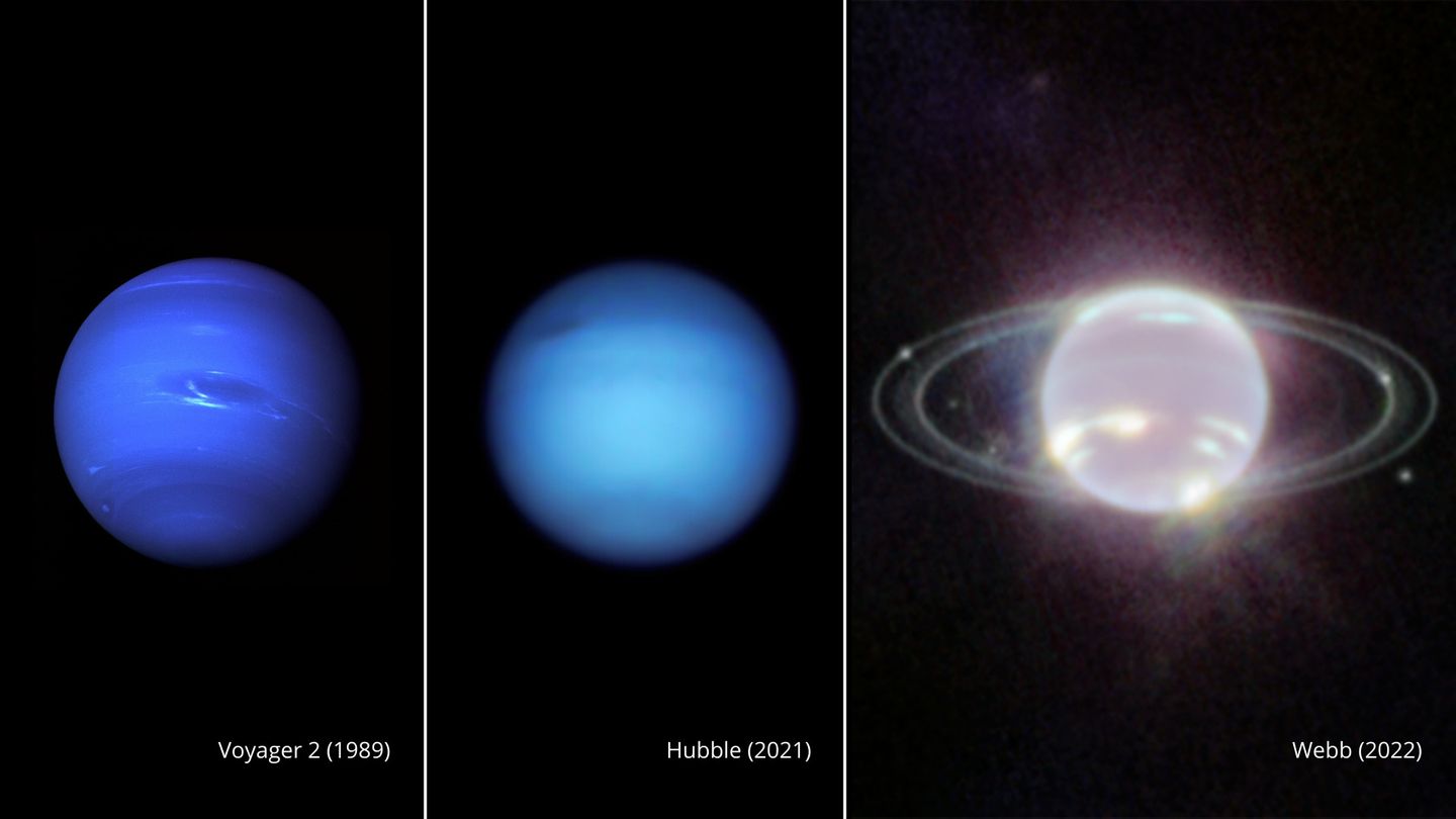 James Webb - drei Ansichten vom Neptun James Webb - drei Ansichten vom Neptun