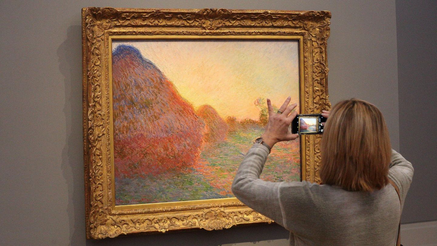 Monet-Aktion der "Letzten Generation": So sieht das Gemälde "Meules" von Claude Monet ohne Kartoffelbrei aus So sieht das Gemälde "Meules" von Claude Monet ohne Kartoffelbrei aus