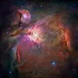 James Webb Orion von Hubble aus