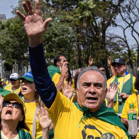 Anhänger von Jair Bolsonaro bei einem Wahlkampfauftritt in Belo Horizonte