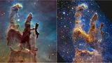 James Webb - die Säulen im Vergleich zu Hubble