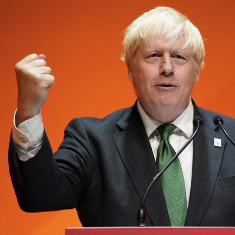 Boris Johnson spricht während des Commonwealth Business Forums im ICC