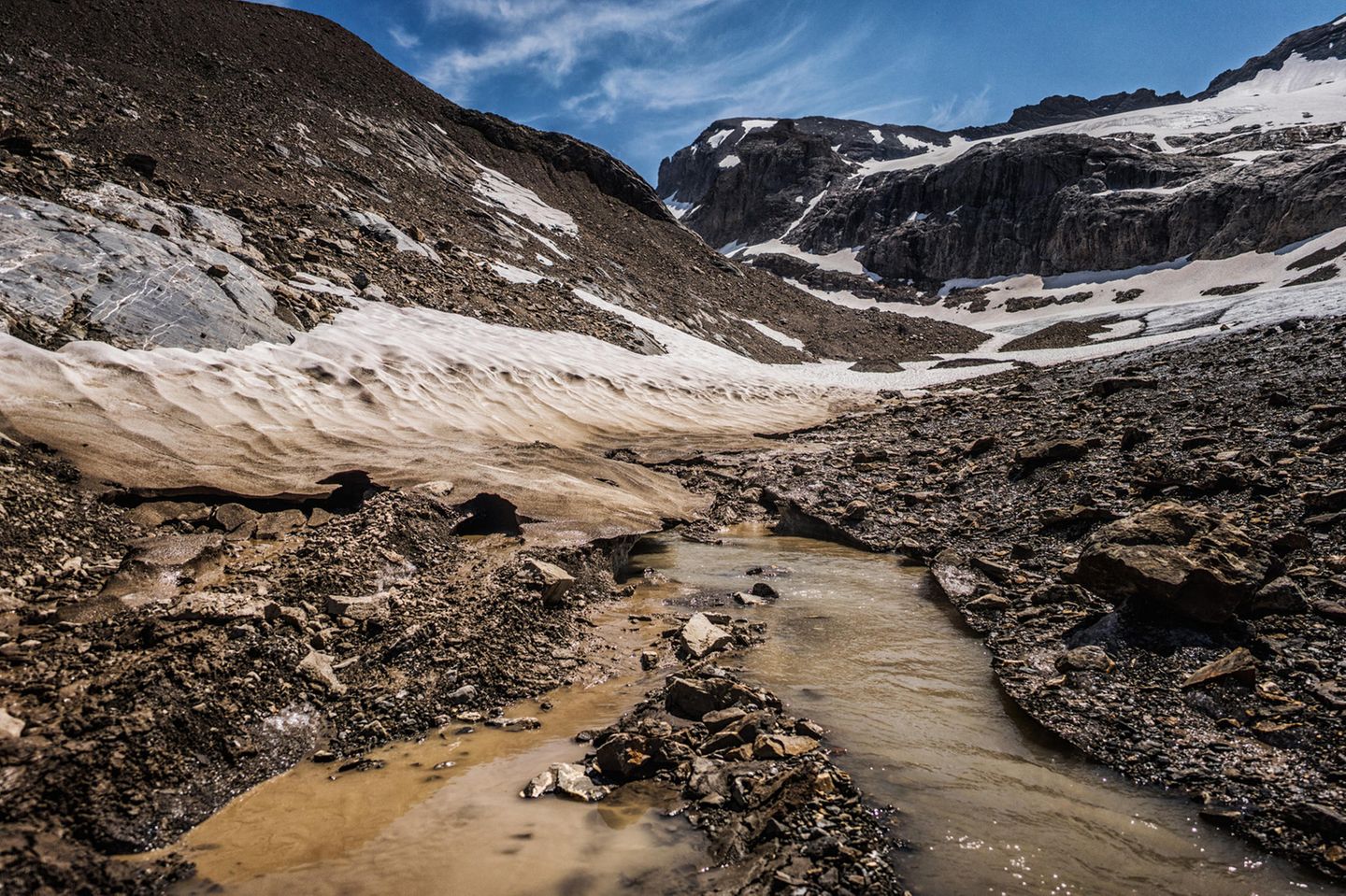 Ein Gletscher, der kaum noch Eis führt