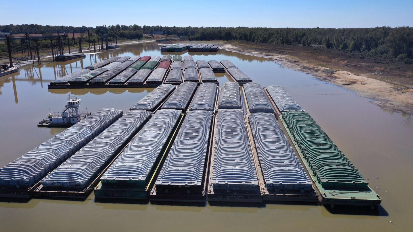 Frachtkähne auf dem Mississippi