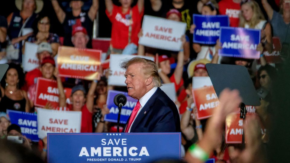 Donald Trump bei einem Auftritt in Wisconsin im August 2022.