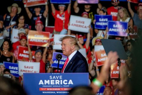 Donald Trump bei einem Auftritt in Wisconsin im August 2022.