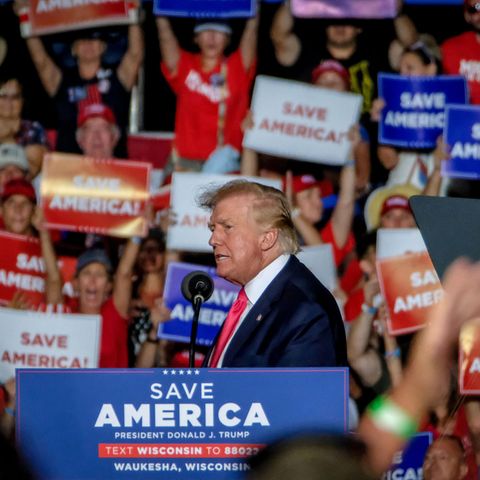Donald Trump bei einem Auftritt in Wisconsin im August 2022.