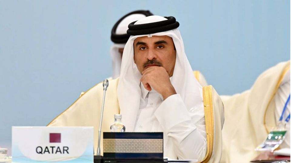 Emir Tamim Bin Hamad Al Thani , Staatsoberhaupt von Katar, beim CICA-Gipfel in Kasachstan
