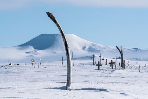 Ein Friedhof auf dem Eis