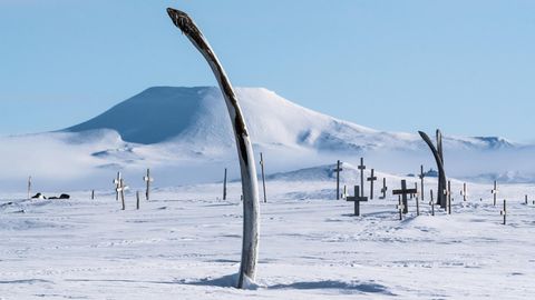 Ein Friedhof auf dem Eis